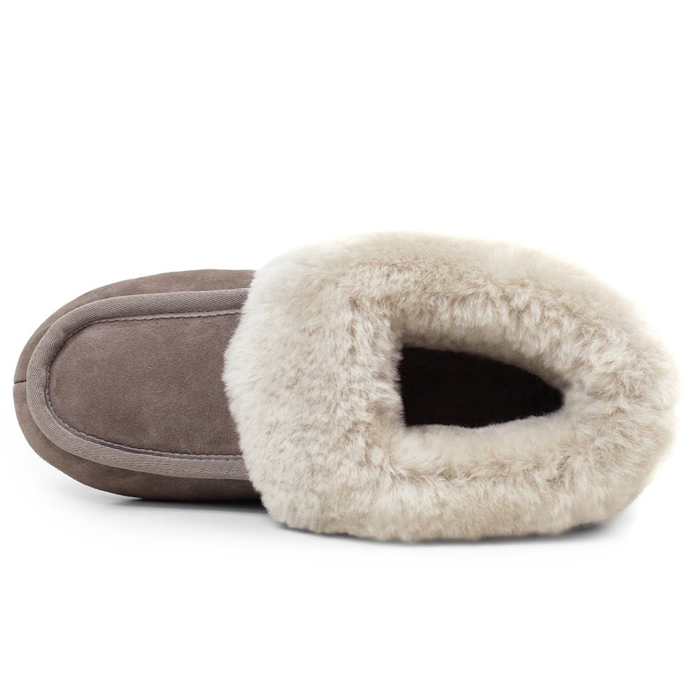 Minfot Fåreskindstøfler Sunne Taupe Ruskind