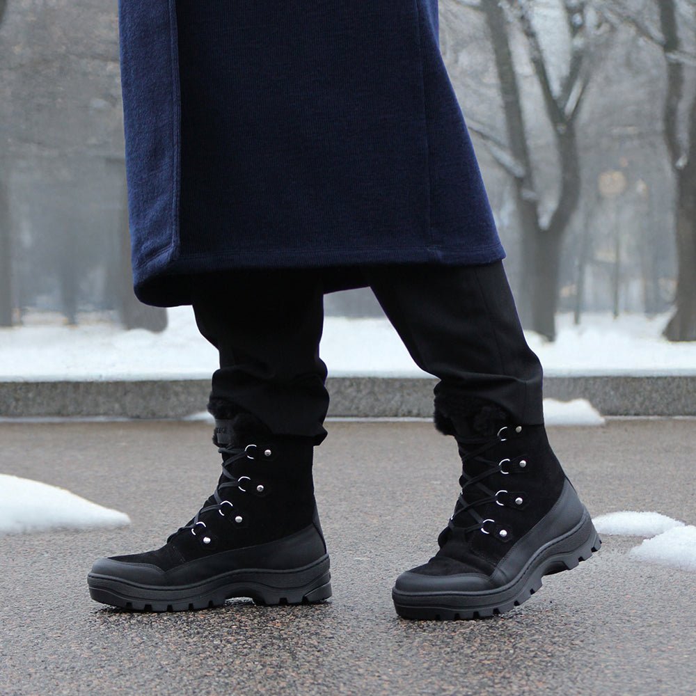 Produktbild 2 - Minfot North Sko med pigge Ruskind Sort