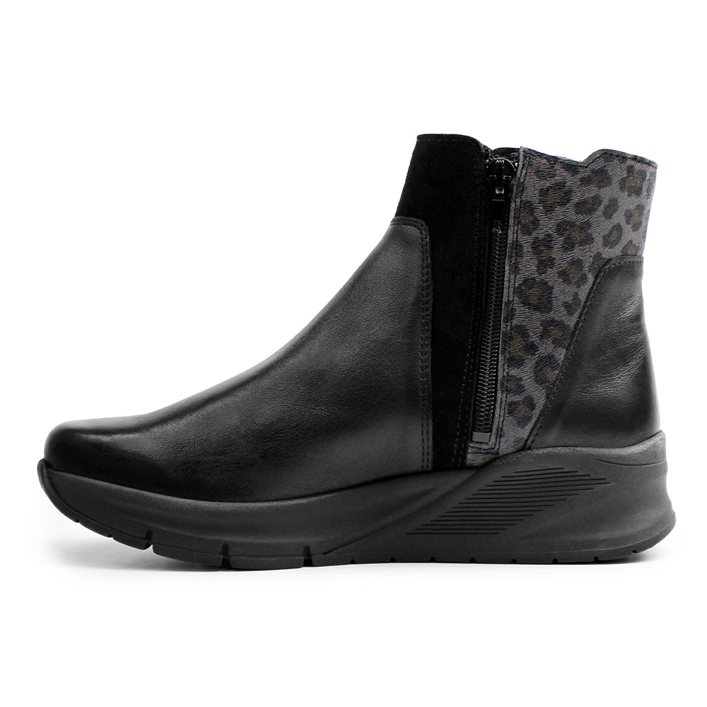 Produktbild 4 - Minfot Zon Chelsea Boots med zip Stretch Læder Sort Leopard