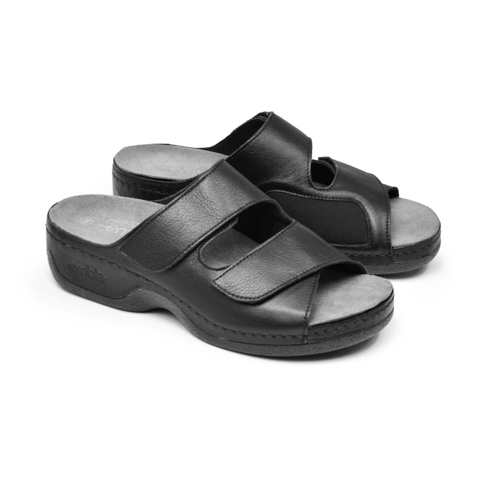 Embla Hälsoskor Sandaler Agnes Ergoflex Elastik Sort