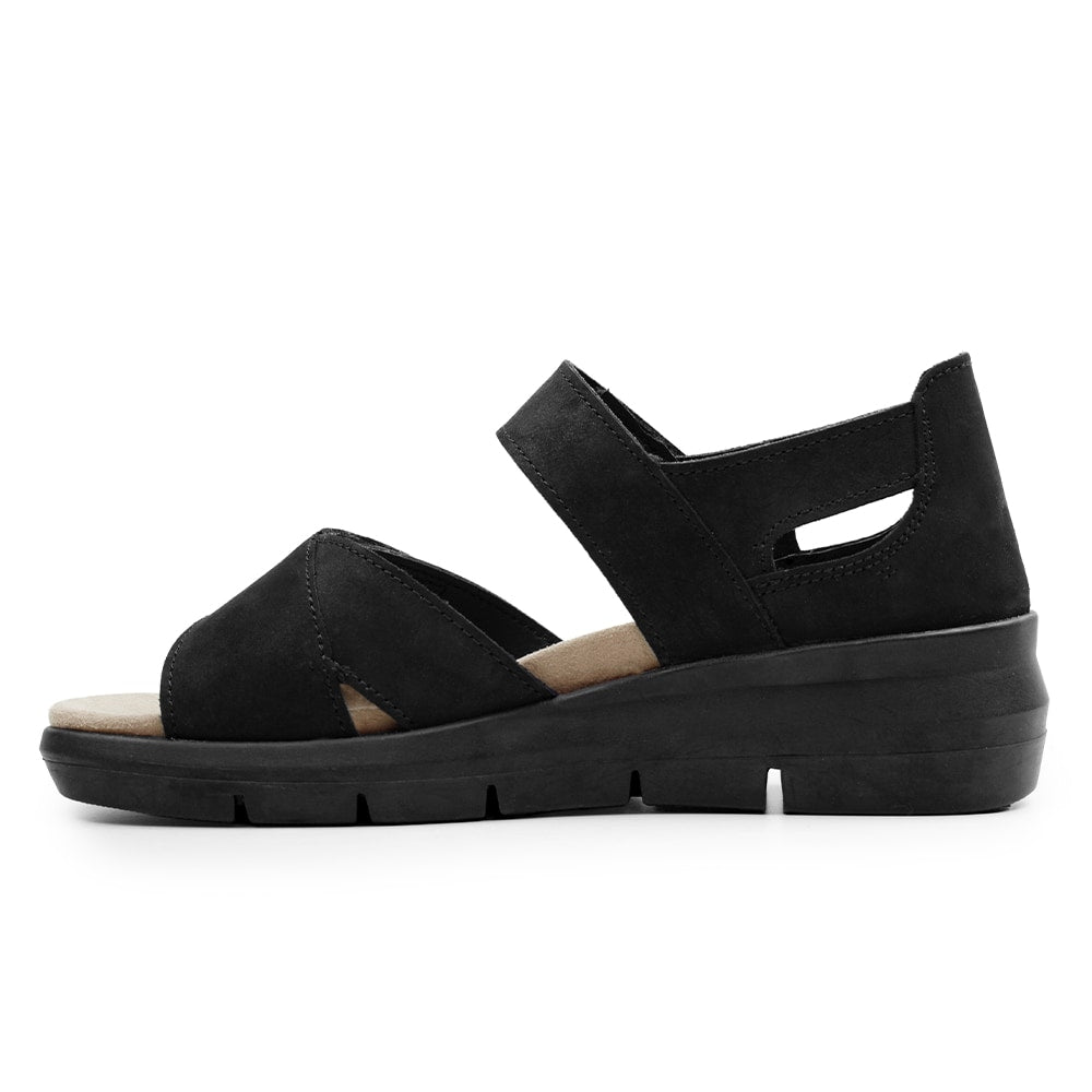 Minfot Sandal Komfort Mia med hælkap Nubuck Sort