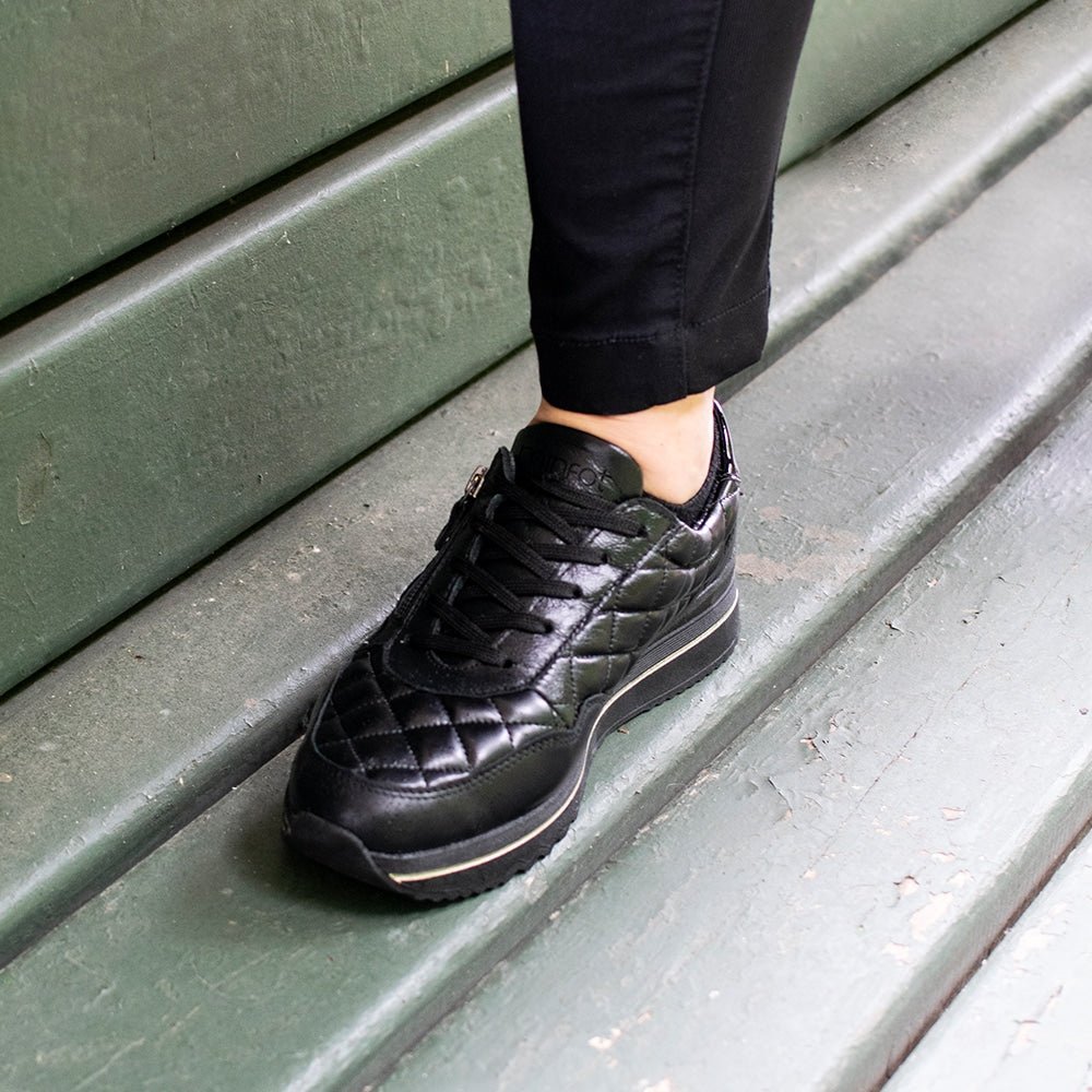 Produktbild 10 - Minfot Rut Sneaker Bred Læder Sort