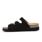 Minfot Sandal Blød Bio Sort Ruskind