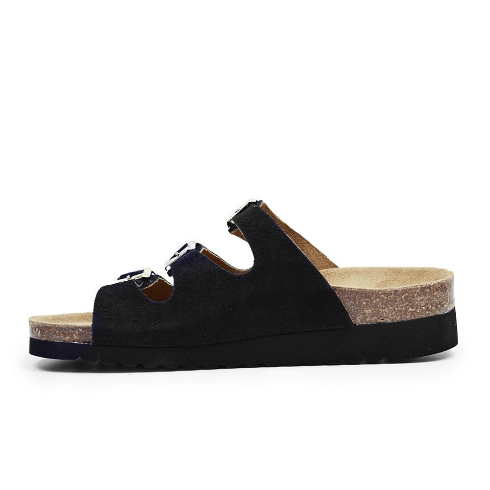 Minfot Sandal Blød Bio Sort Ruskind