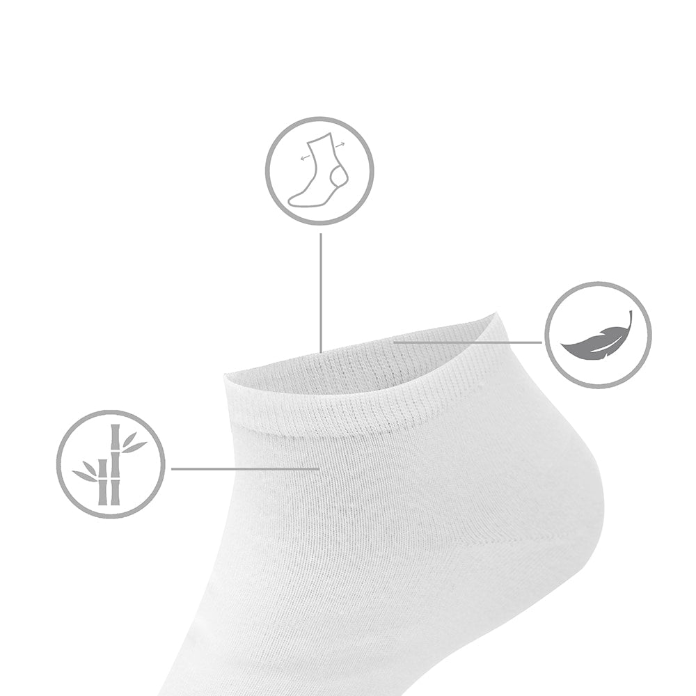 Produktbild 2 - Minfot Bambusstrømper Sneaker Sensitive Hvid 5-Pak