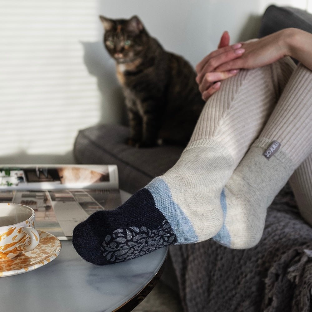 Produktbild 4 - Minfot Antihalkstrumpor Ull Cosy Iris 2-pack