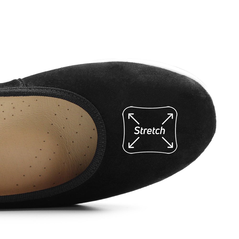 Minfot Ballerinasko Joyce Dame Stretch Nubuck Sort