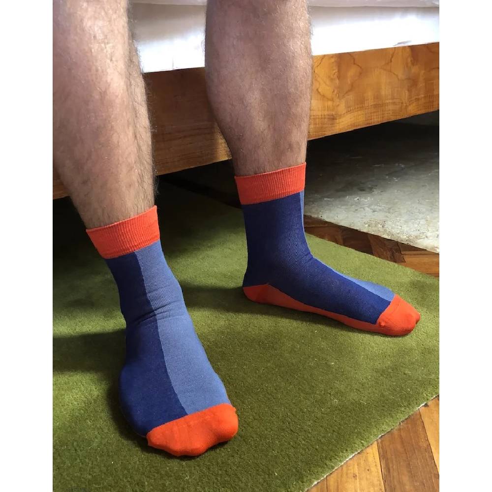 SupCare Ankelstøttestrømper Bambus Blue Orange