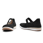 Minfot Ballerinasko med rem Joyce Dame Stretch Nubuck Sort