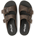 New Feet Connie Brede Sandaler Unisex Oljat læder Brun