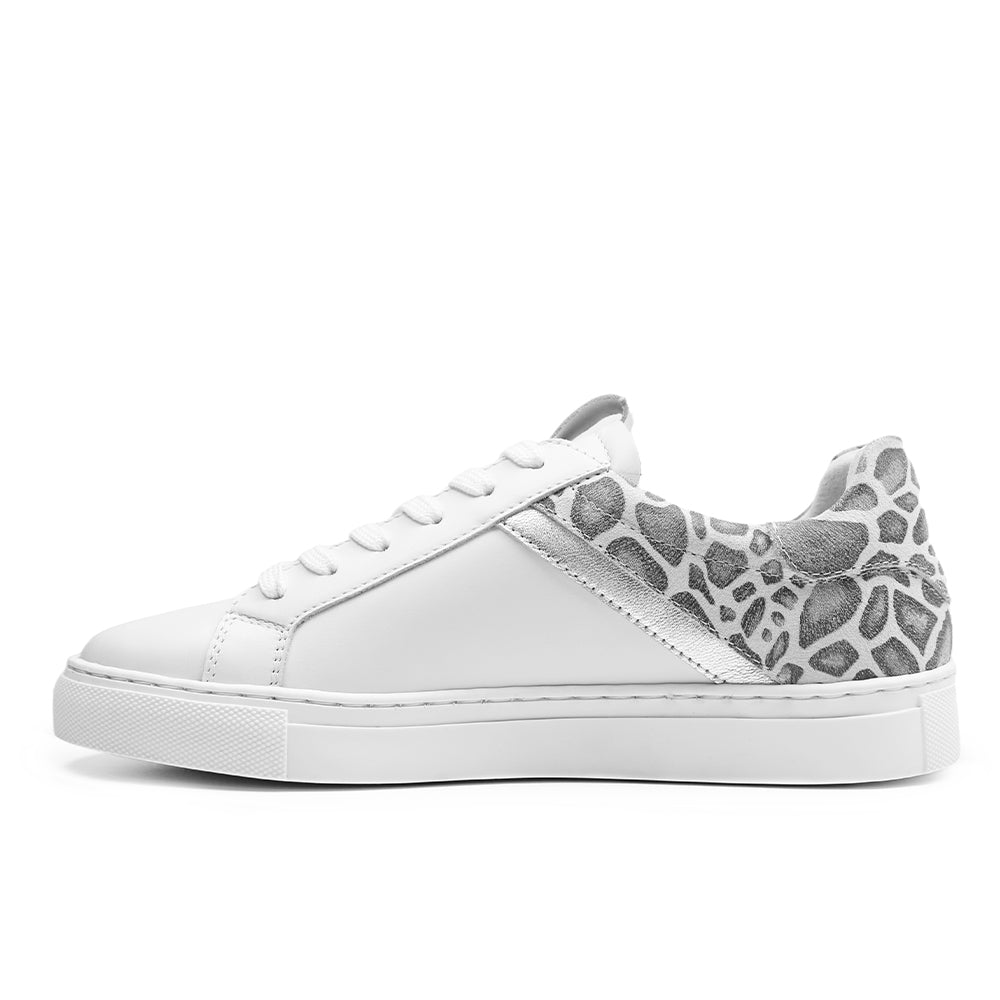 Minfot Comfort Sneakers Skinn Leopard Hvid