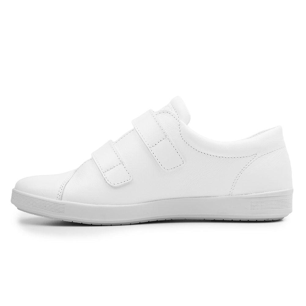 Minfot Aveny Skinn Sneaker med Velcro Hvid