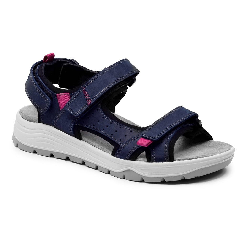 Produktbild 3 - Minfot Sandaler Kattvik Dam Nubuck Navy Fuxia