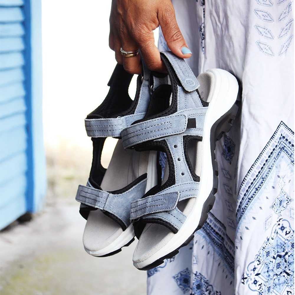 Minfot Sandaler Sandhamn Dame Ruskind Dueblå