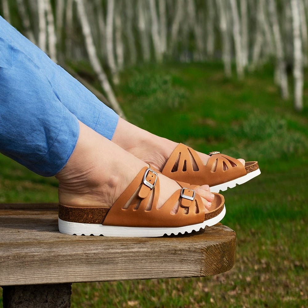 Scholl Sandal Dame Ystad Cognac