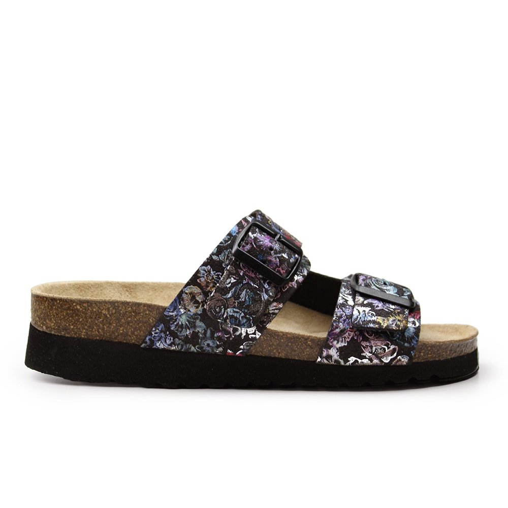 Produktbild 3 - Minfot Sandaler Mjuk Bio Tropical Flowers Svart