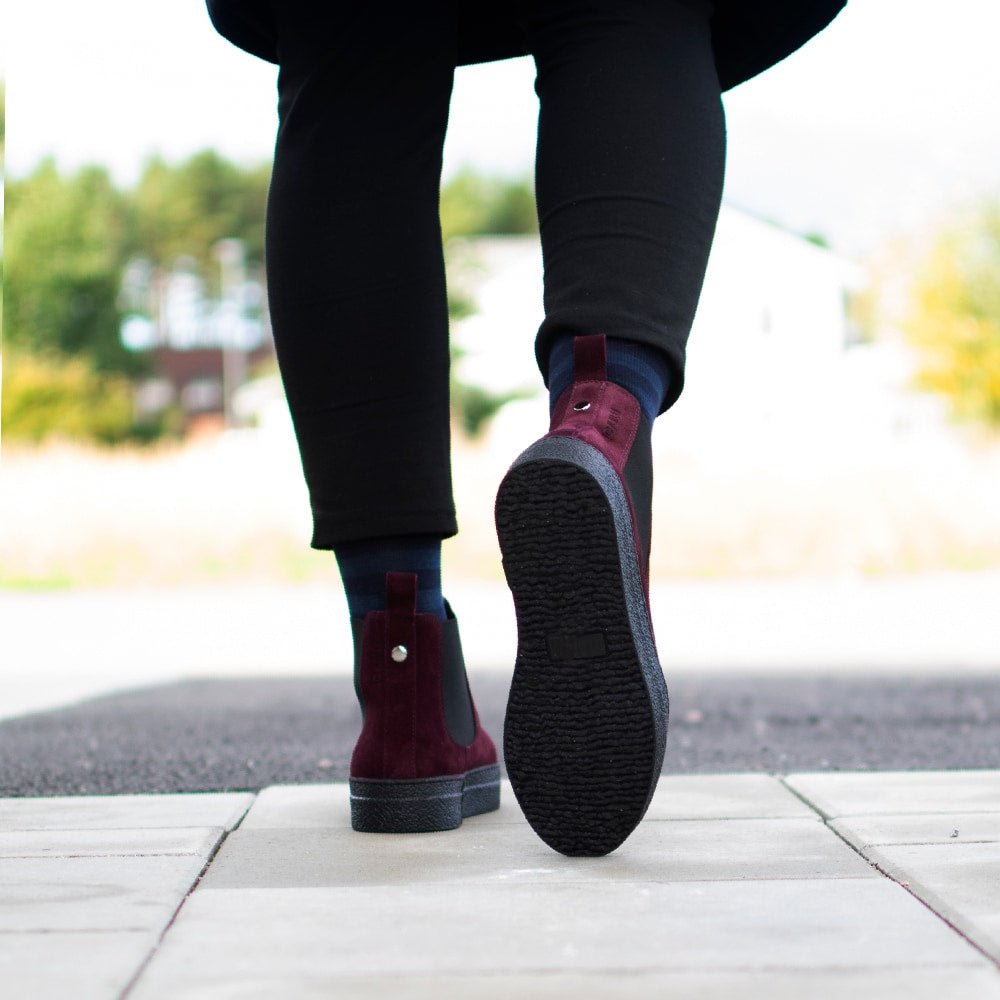 Minfot Chelsea Boots Visby Ruskind Bordeaux