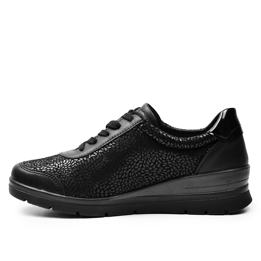 Produktbild 4 - Minfot Elin Stretch Bred Skocons Dragkedje Læder Sort