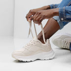 Minfot Joy Sneakers Dame Mesh Ruskind Sand