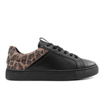 Minfot Comfort Sneakers Dame Læder Leopard Sort