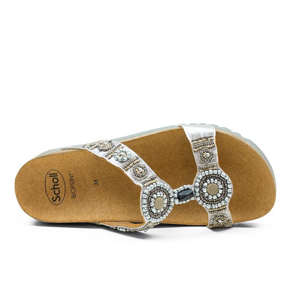 Scholl Sandaler Dame Bioprint Bogota Sølv
