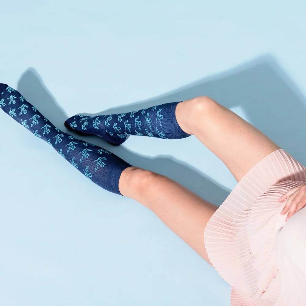 SupCare Støttestrømper Bambus Blue Flower