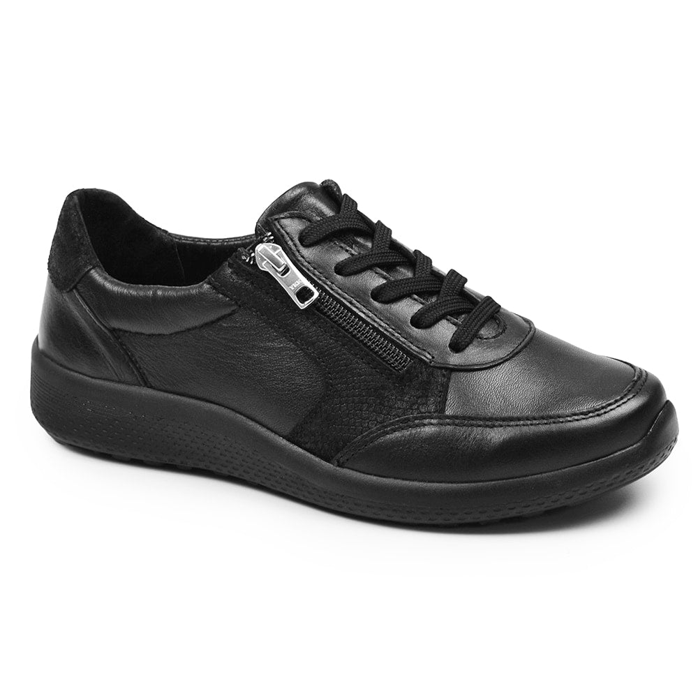 Minfot Way Sneaker Bred Stretch Zip Svart