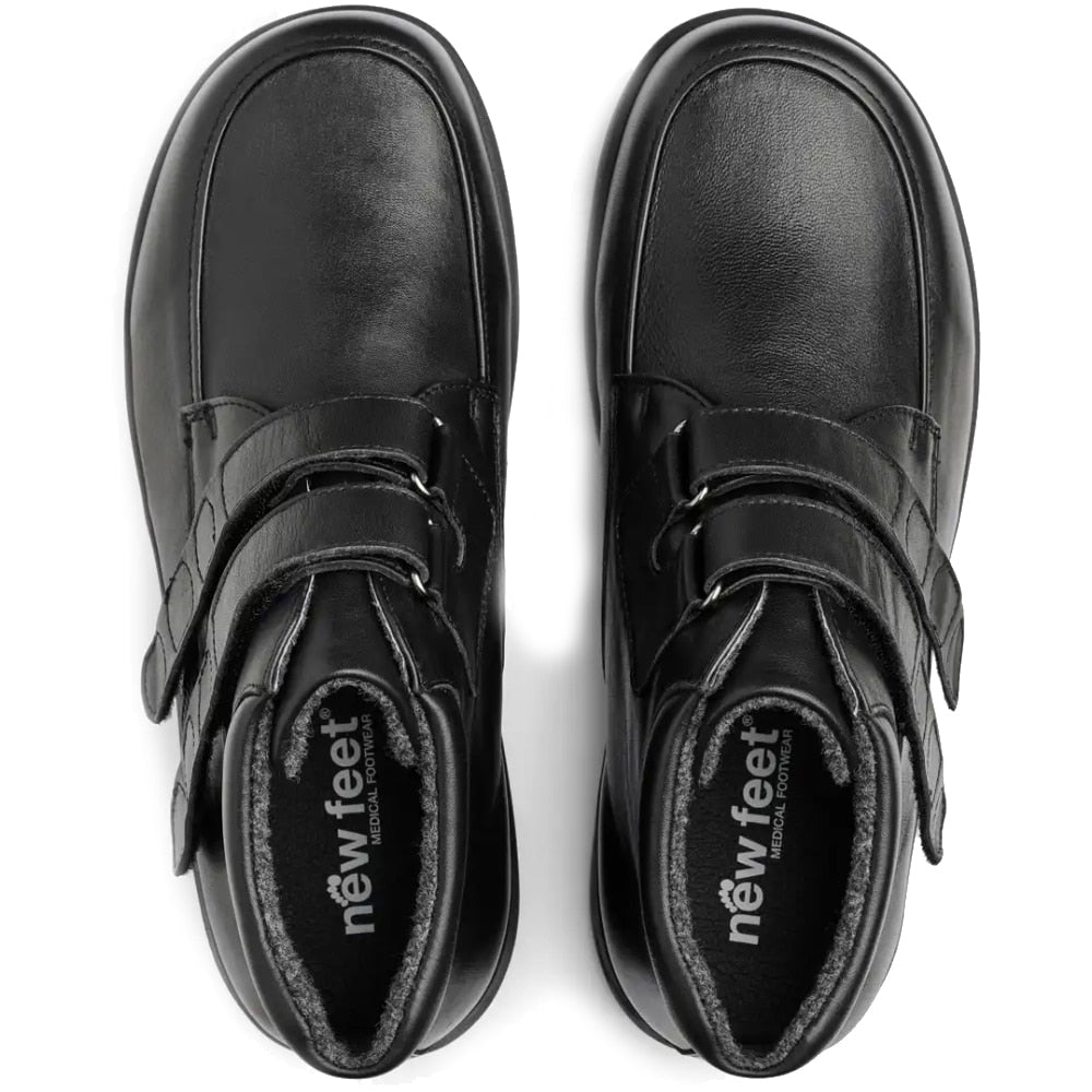 New Feet Albert Extra Brede Sko Stretch Velcro Sort