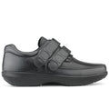 New Feet Milas Brede Sko Herre OrthoStretch Velcro Sort