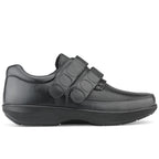 New Feet Milas Brede Sko Herre OrthoStretch Velcro Sort