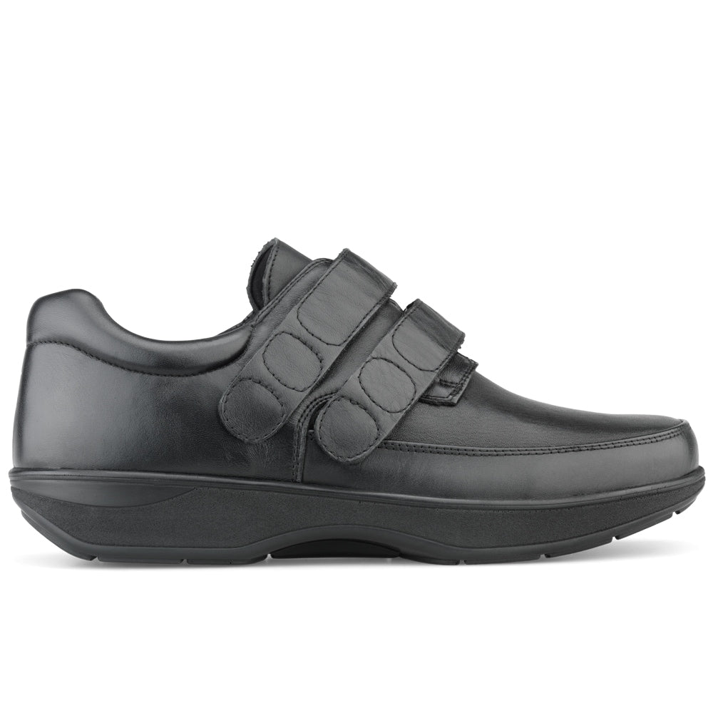 New Feet Milas Brede Sko Herre OrthoStretch Velcro Sort