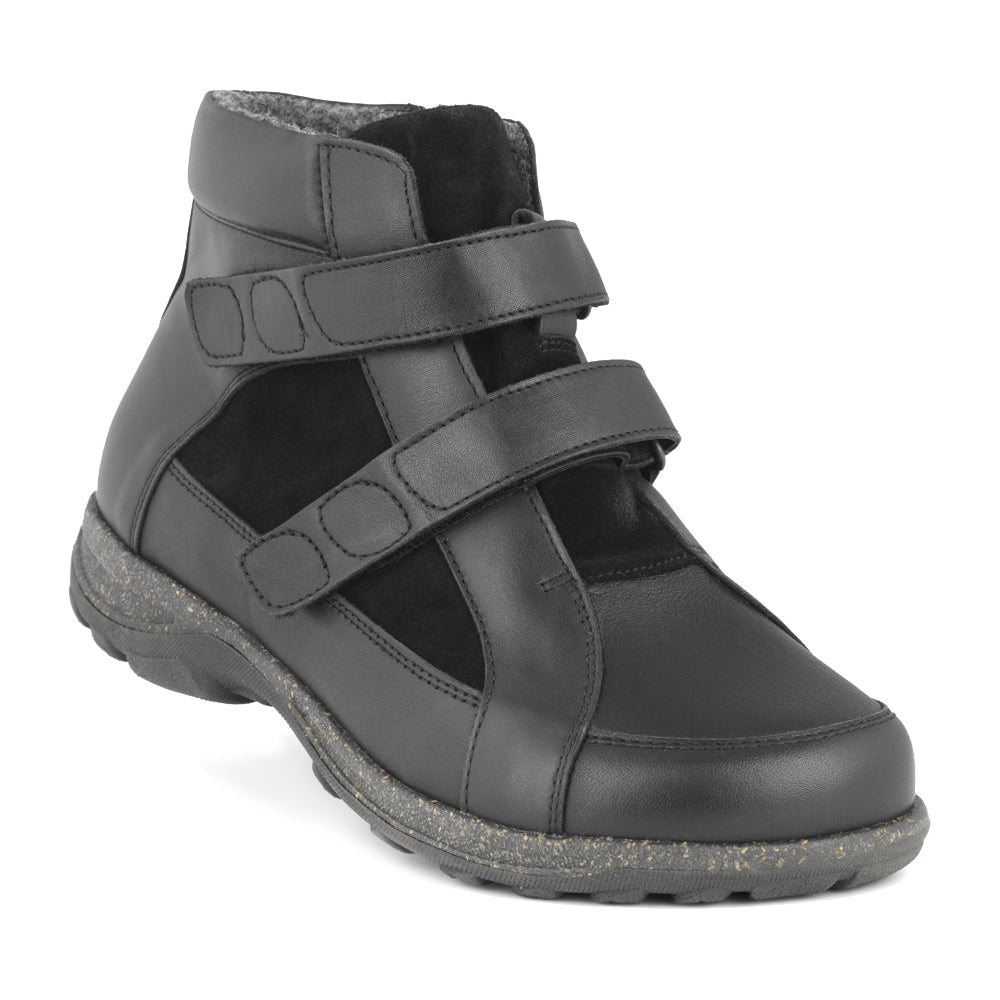 New Feet Yvette Extra Brede Sko Dame Stretch Velcro Sort