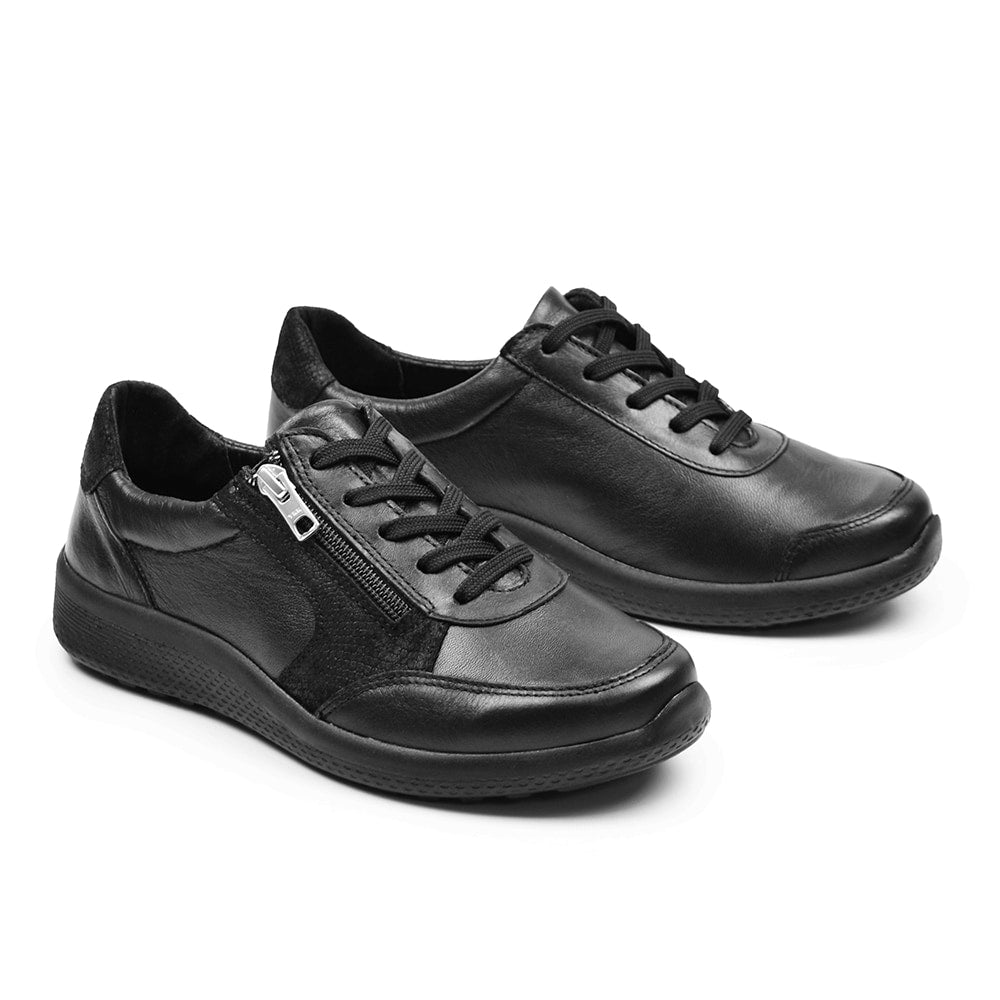 Produktbild 7 - Minfot Way Sneaker Bred Stretch Zip Svart