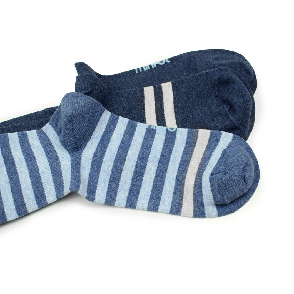 Produktbild 5 - Minfot Støttestrømper Bred Bomuld Maritim 3-pak