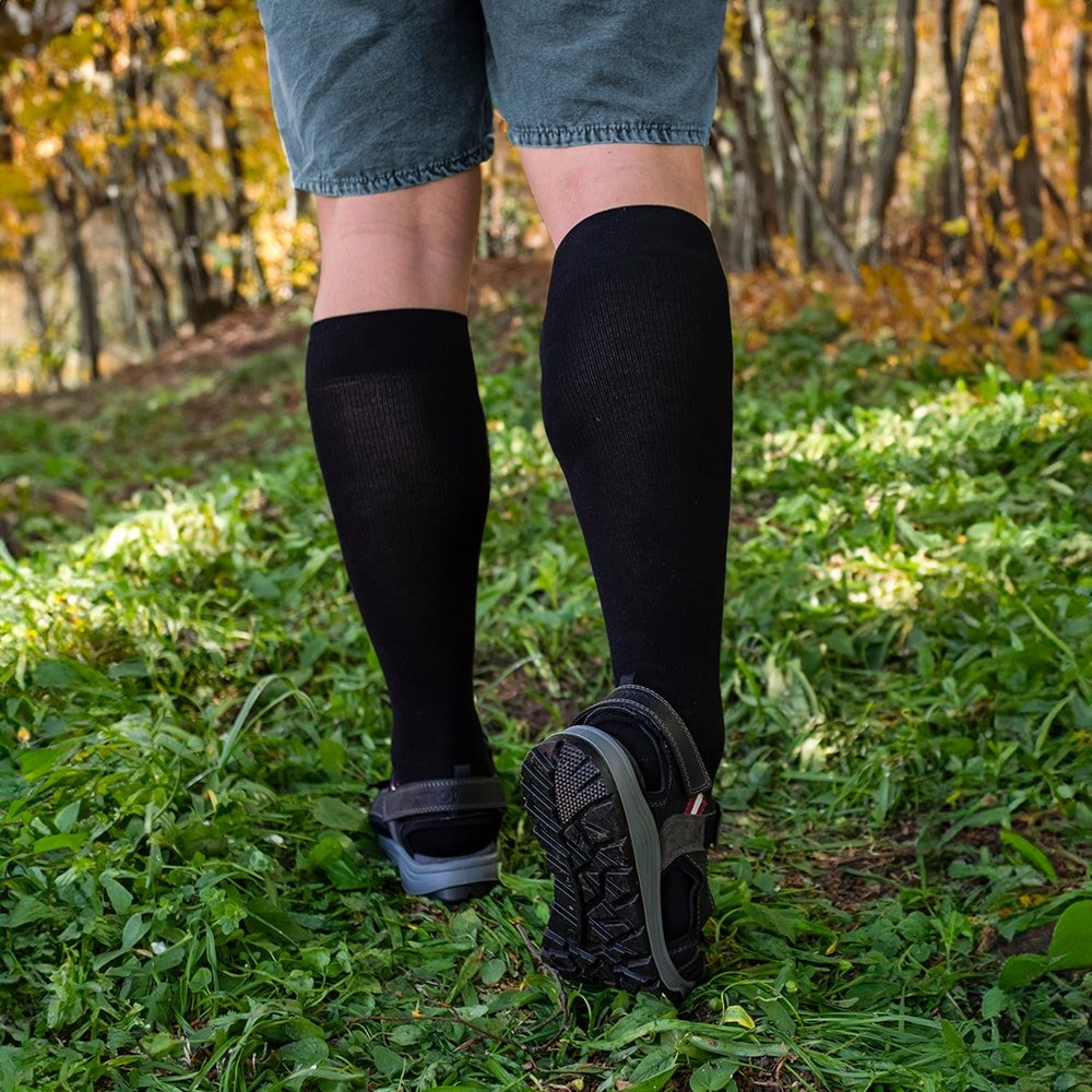 Produktbild 3 - Minfot Støttestrømper Brede Bambus Sort 1-pak