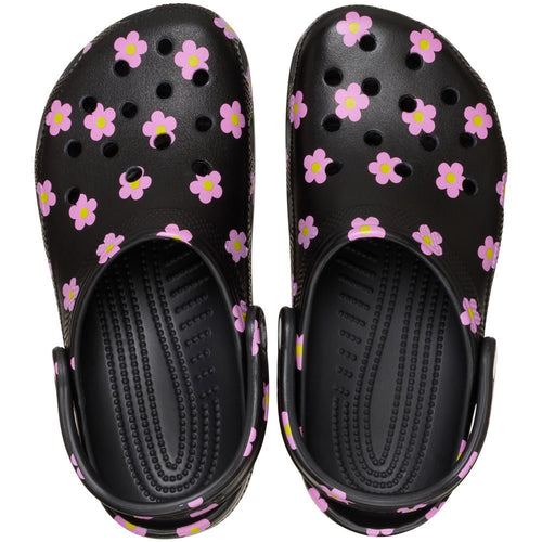 Crocs Classic Flower Clog Unisex Black