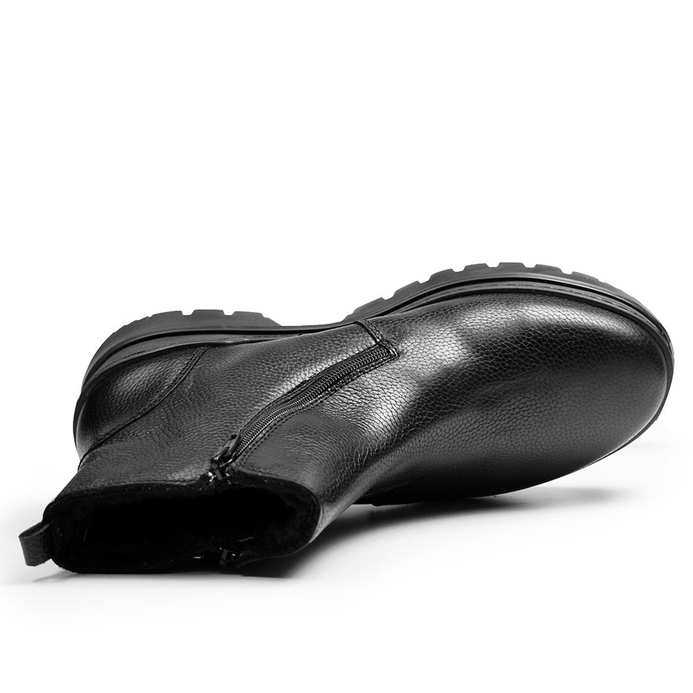 Minfot Piggsko Kalix Læder Uld Sort