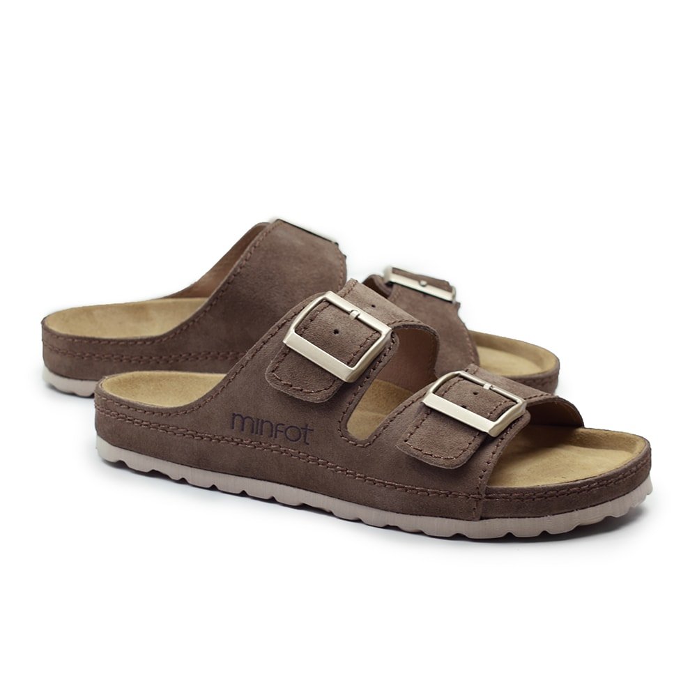 Minfot Sandaler Voss Dame Ruskind Taupe