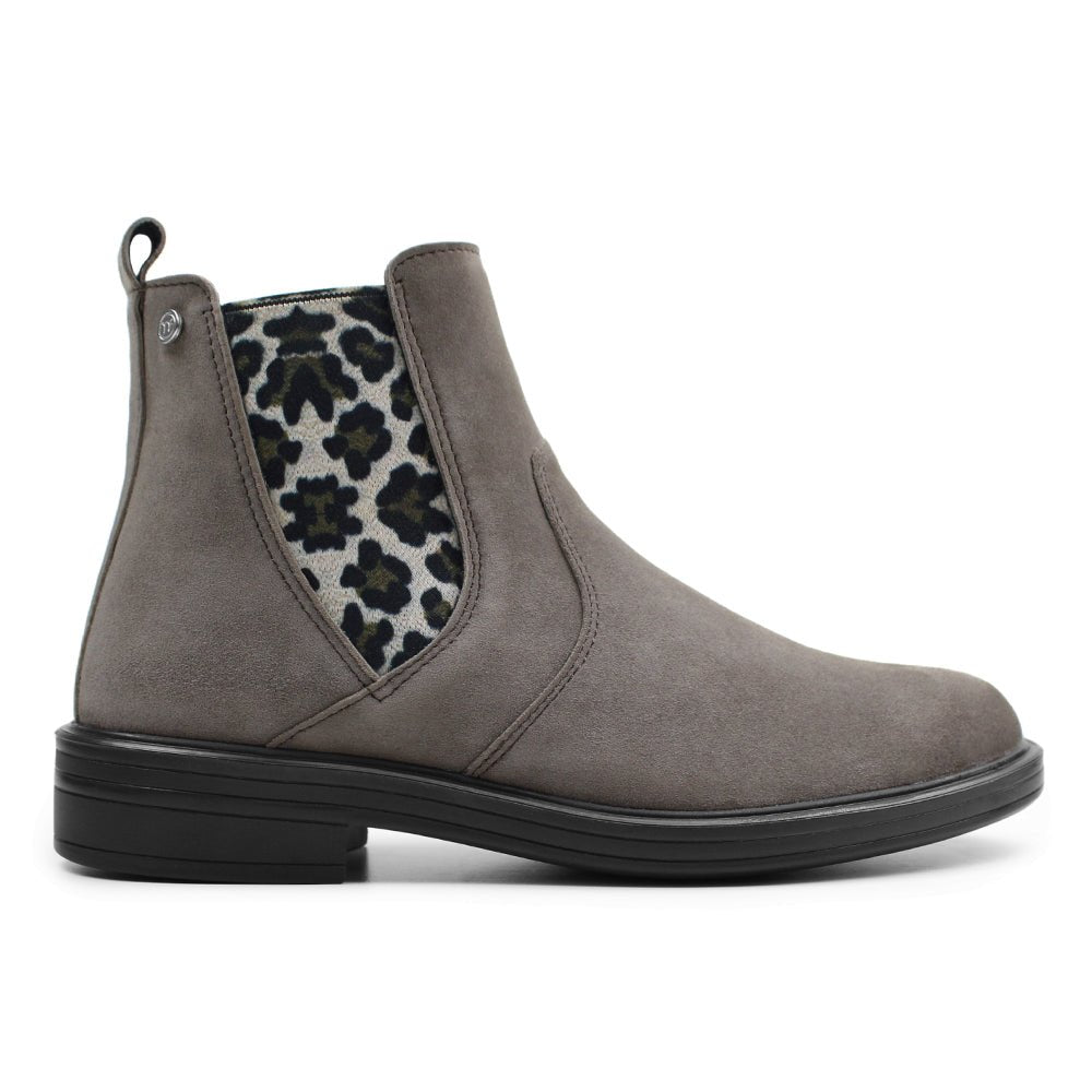 Produktbild 3 - Minfot Bou Chelsea Boots med zip Stretch Nubuck Stone Leopard