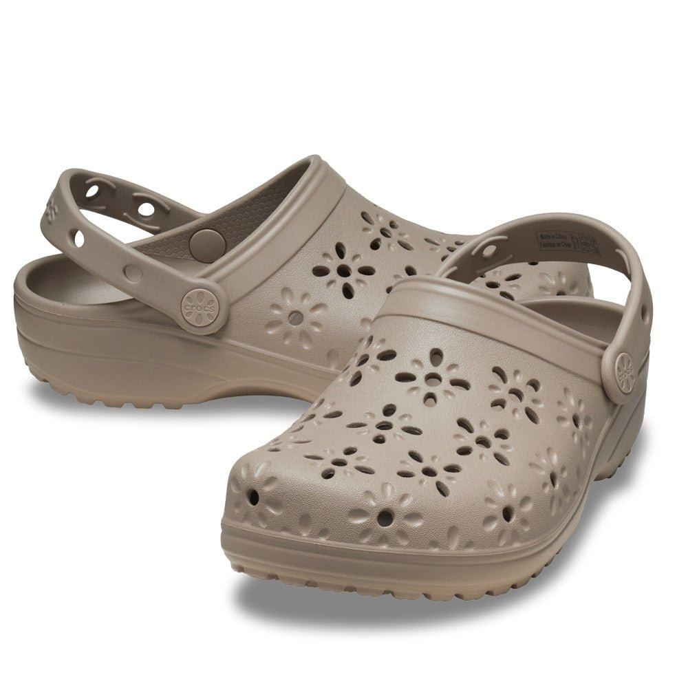 Produktbild 4 - Crocs Classic Clog Floral Cut Out Taupe