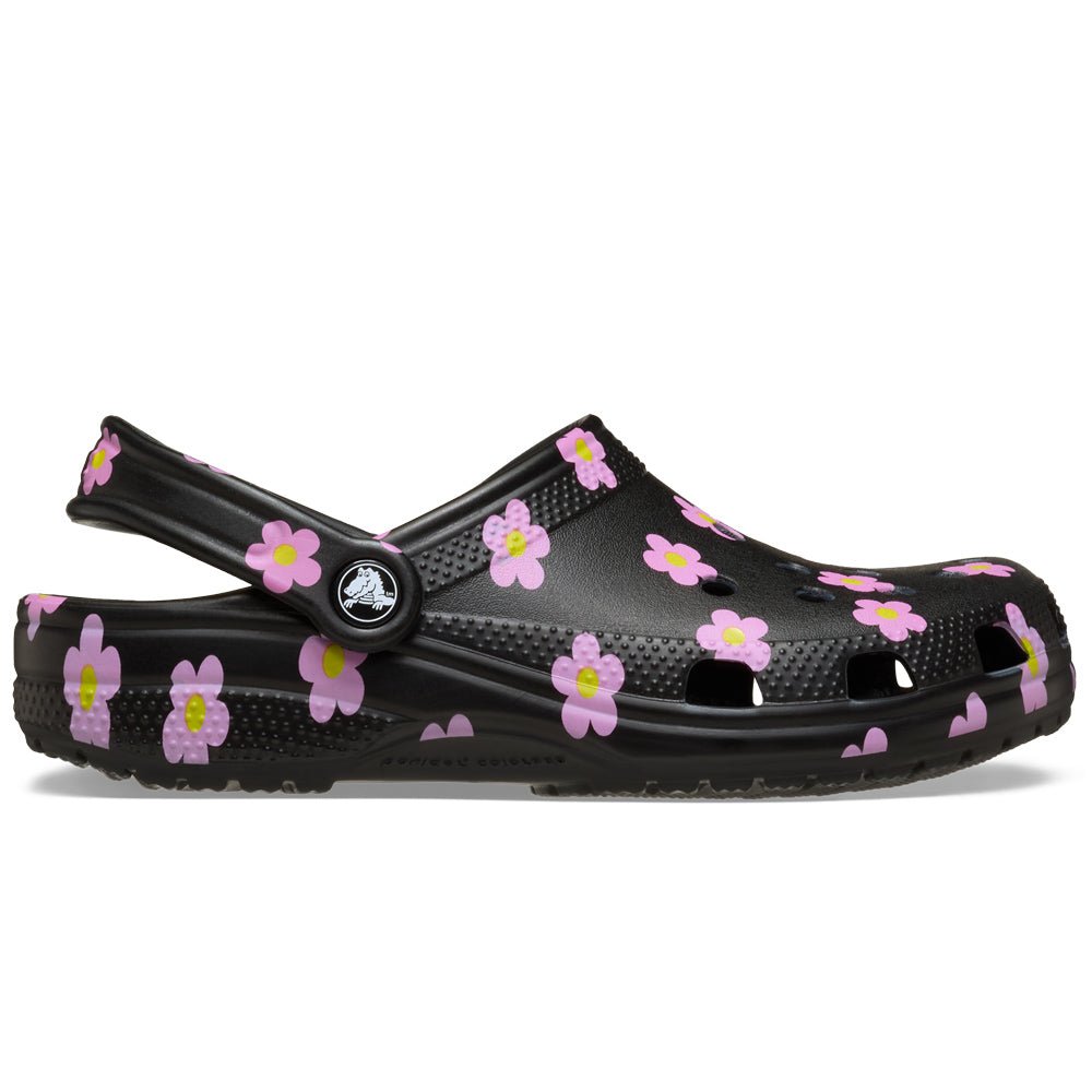 Crocs Classic Flower Clog Unisex Black