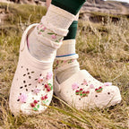 Crocs Classic Clog Floral Cut Out Chalk