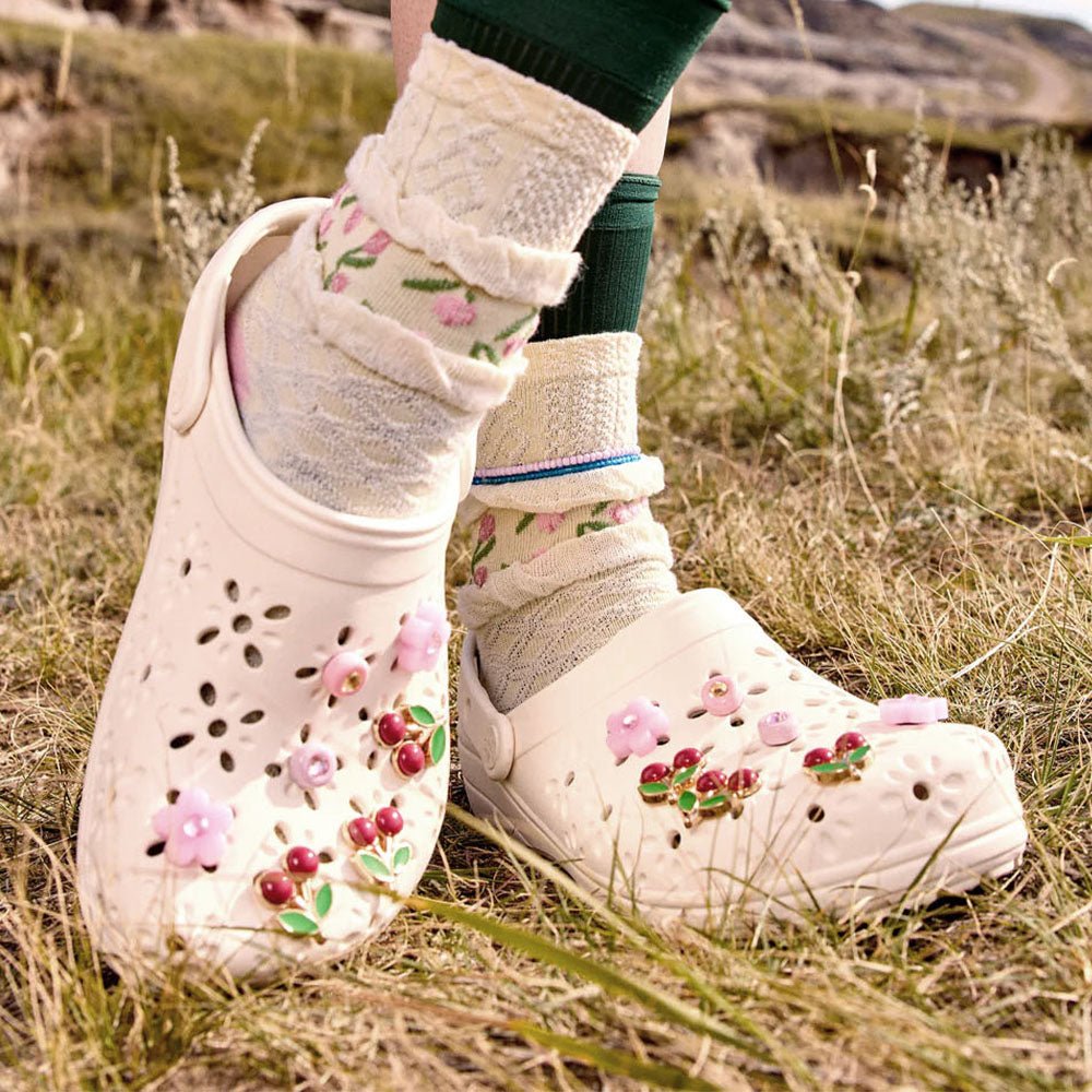 Crocs Classic Clog Floral Cut Out Chalk