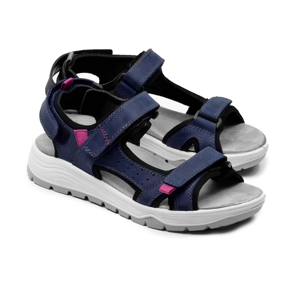Produktbild 7 - Minfot Sandaler Kattvik Dam Nubuck Navy Fuxia