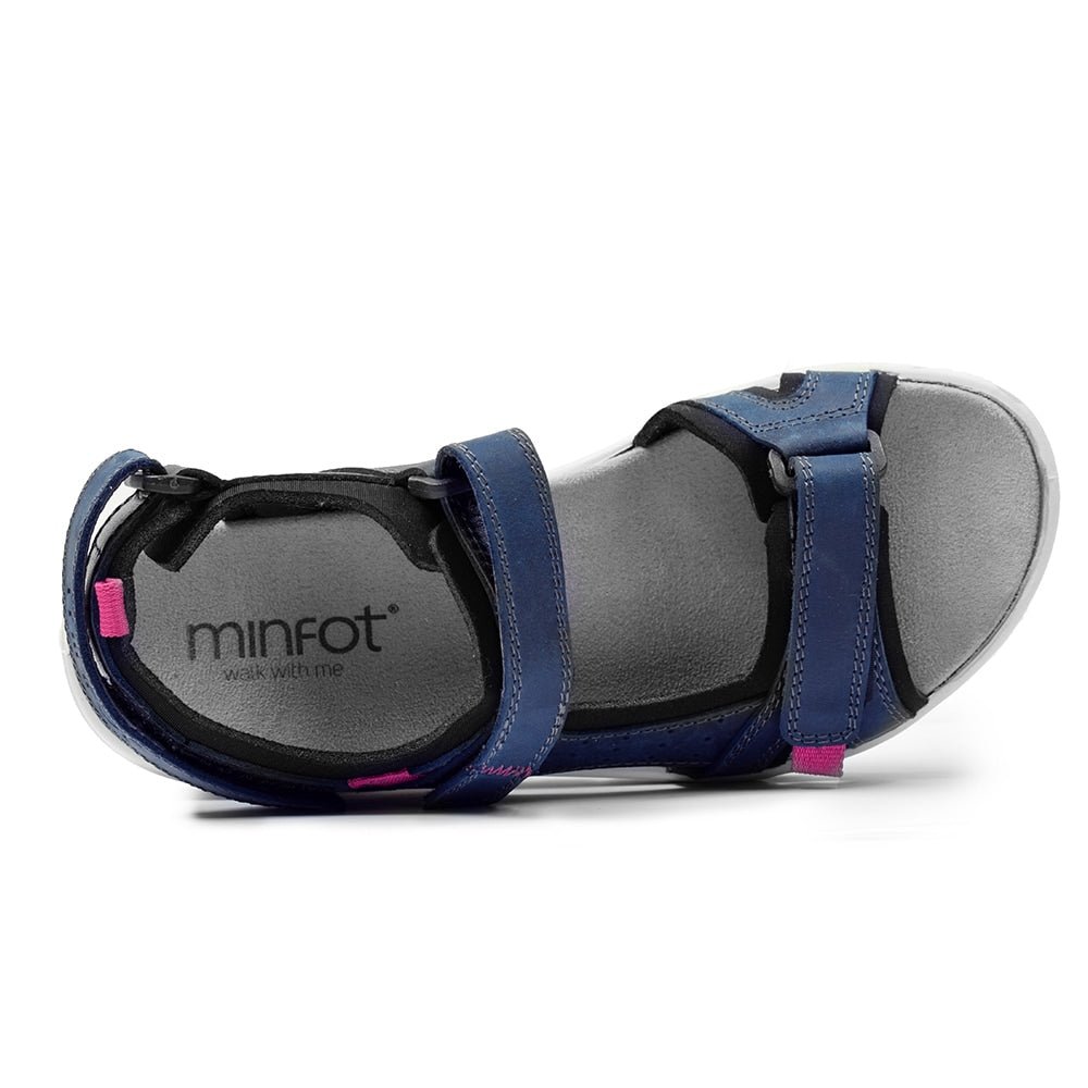 Produktbild 5 - Minfot Sandaler Kattvik Dam Nubuck Navy Fuxia