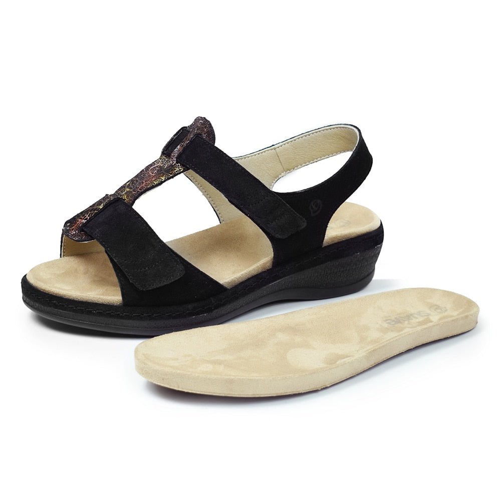 Suave Ekstra Bred Sandal Black Tenn