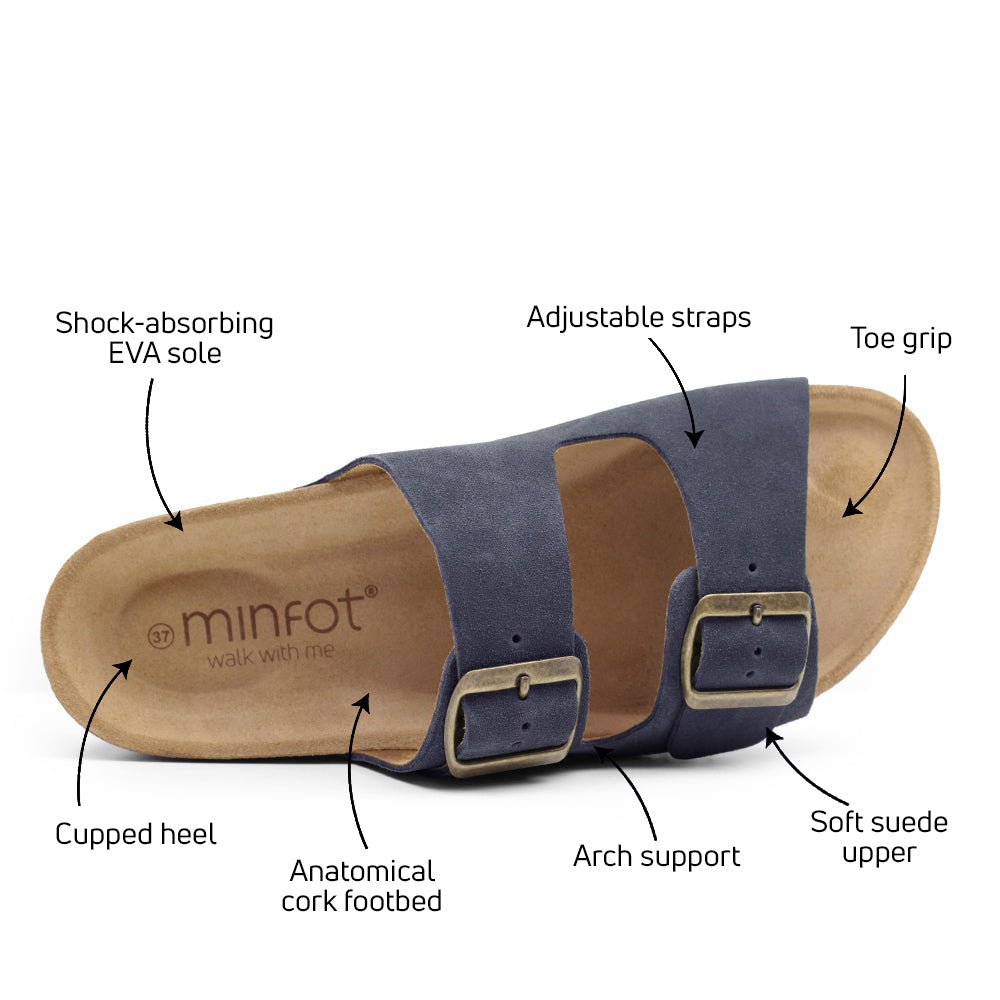Minfot Moa Sandaler Dame Bio Ruskind Navy