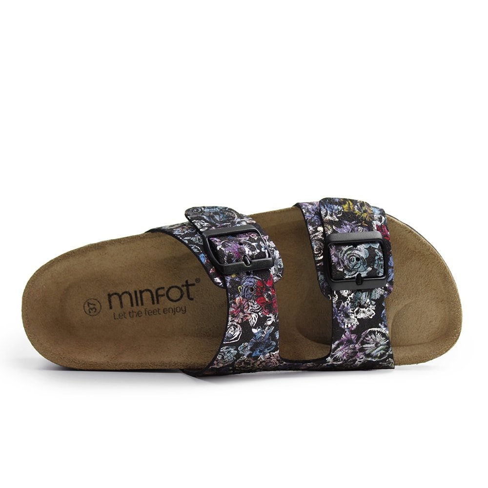 Produktbild 5 - Minfot Sandaler Mjuk Bio Tropical Flowers Svart