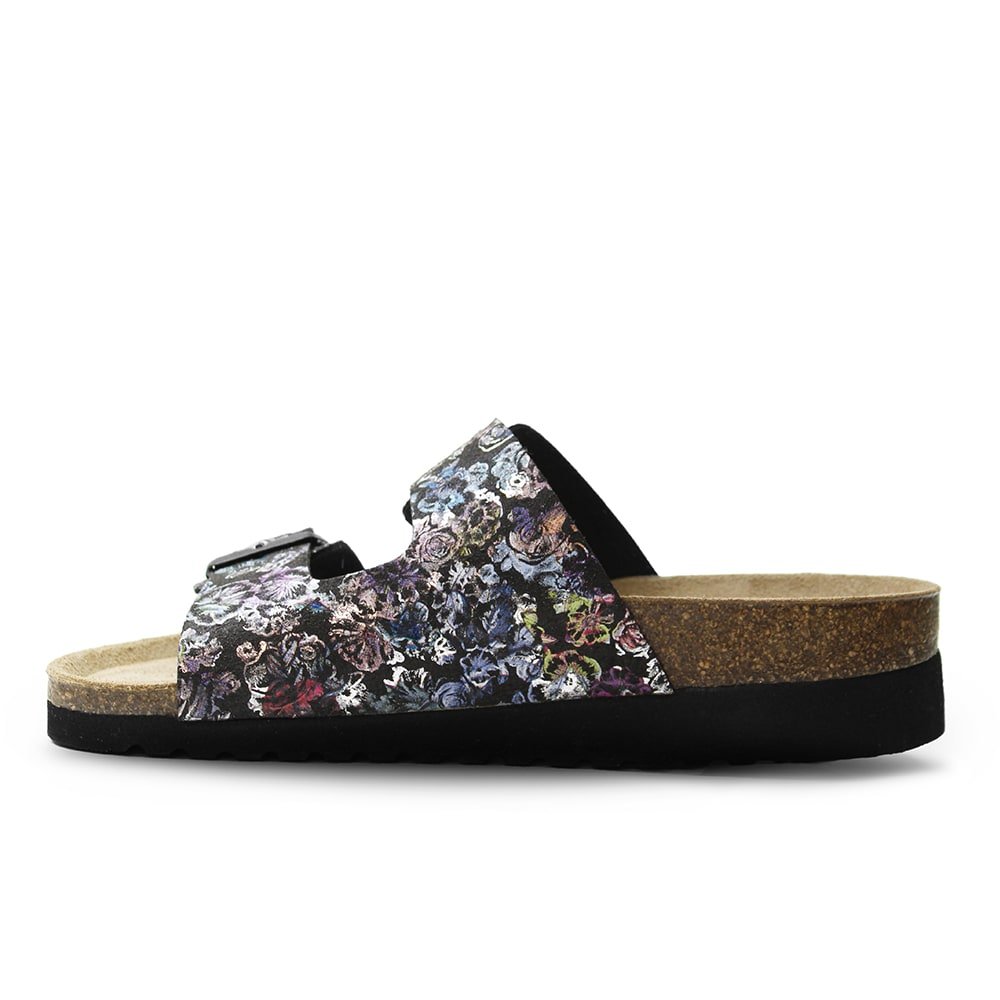 Minfot Sandaler Blød Bio Tropical Flowers Sort