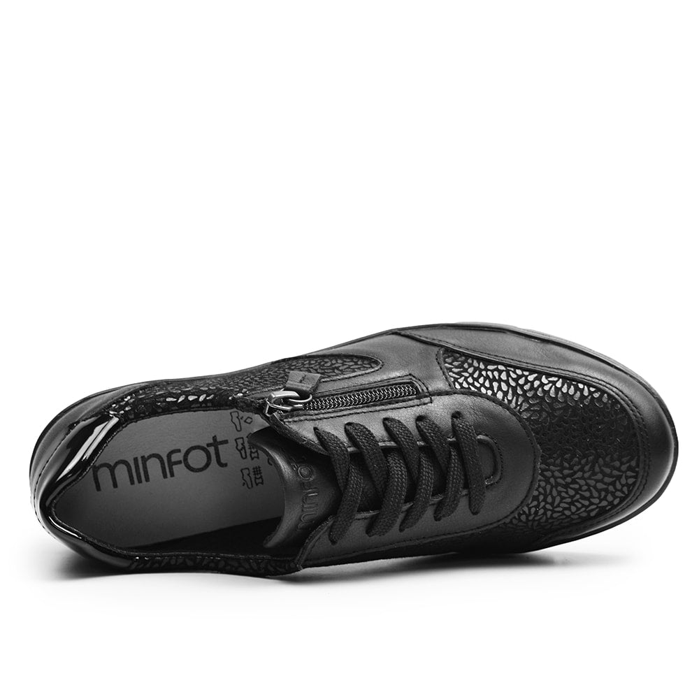 Produktbild 5 - Minfot Elin Stretch Bred Skocons Dragkedje Læder Sort